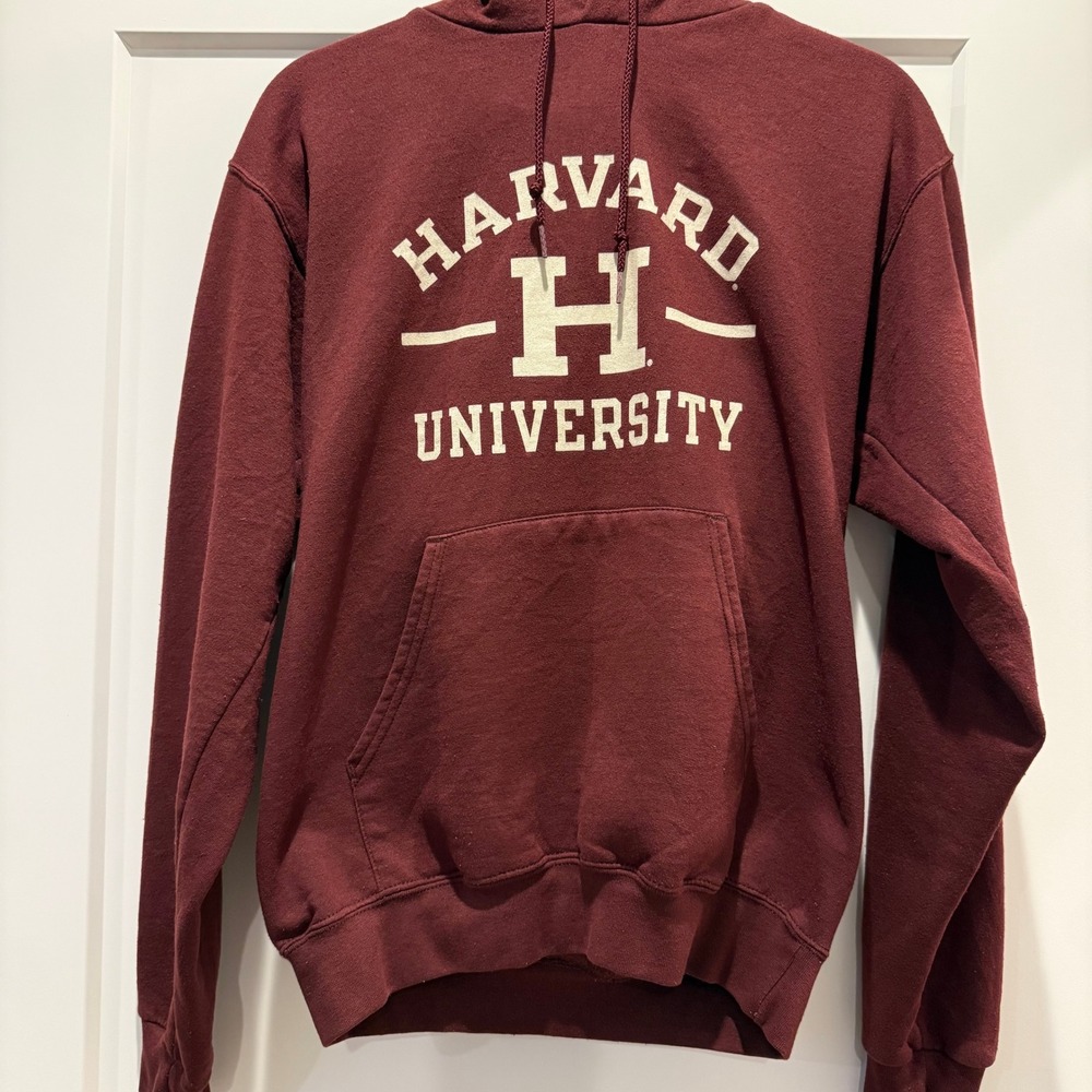 Champion Harvard University Hoodie Women's Small Maroon Pullover Sweatshirt